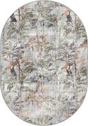 Alfombra de estampado animal gris Tropical Garden