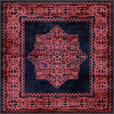 Alfombra clásica Ruby Passion Medallion rosa palo con borde