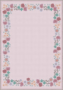 Alfombra infantil rosa Stroll in the Meadow con borde