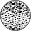 Alfombra geométrica en blanco y negro Interlocking