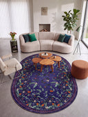 Alfombra floral azul marino Night Garden