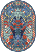 Alfombra de estampado animal azul Confidant Garden