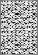 Alfombra geométrica en blanco y negro Interlocking