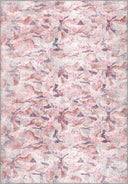 Alfombra moderna de estampado animal rosa Butterfly Traces