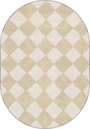 Alfombra geométrica a cuadros beige