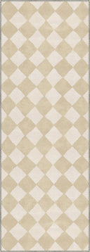 Alfombra geométrica a cuadros beige