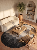 Alfombra moderna negra y beige Coal Hills