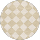 Alfombra geométrica a cuadros beige