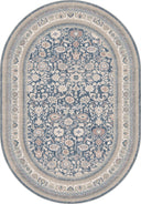 Alfombra clásica Night Afshani azul con borde