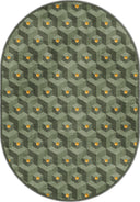 Honeycomb Green Geometric Rug