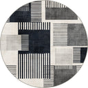 Alfombra geométrica Comb en blanco y negro