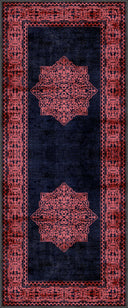 Alfombra clásica Ruby Passion Medallion rosa palo con borde