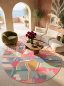 Duru Ethnic Pink Modern Rug